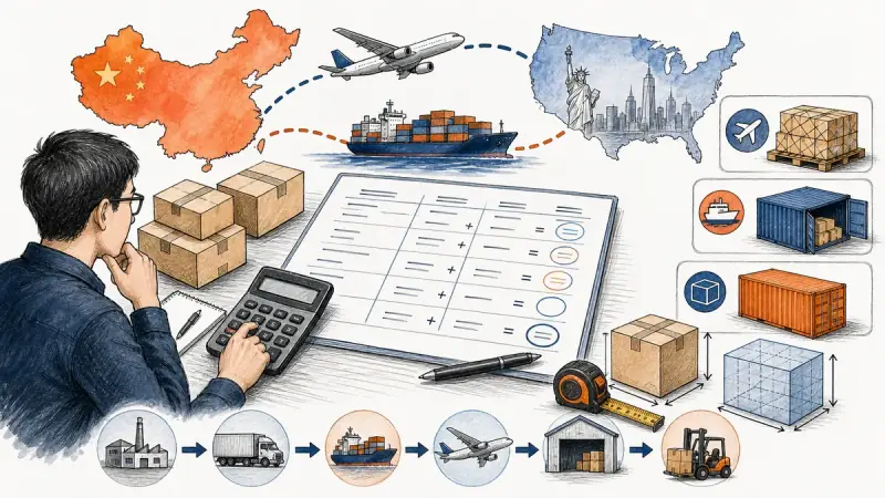 China to USA FBA shipping cost examples