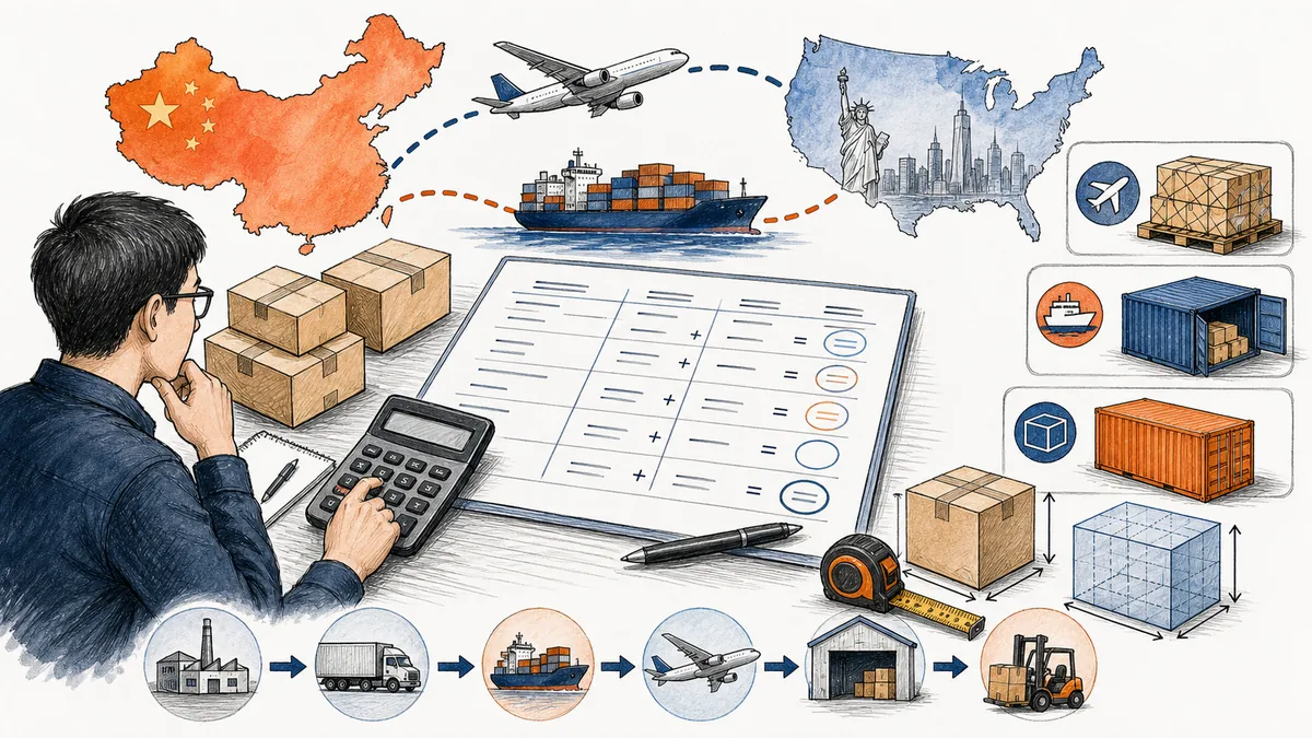 China to USA FBA shipping cost examples