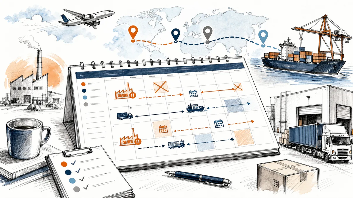 Factory holiday and cargo cutoff calendar for importers