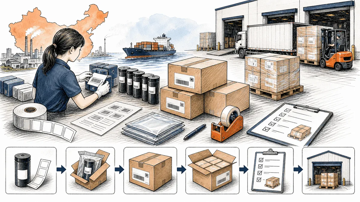 FNSKU labeling and FBA prep from China