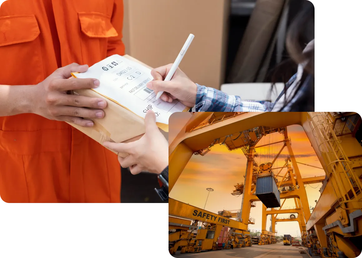 Shipment handoff and container crane
